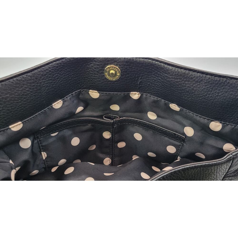 *Z1) Anne Klein Black Faux Pebble Leather Shoulder Tote Hand Bag Purse - Picture 16 of 16
